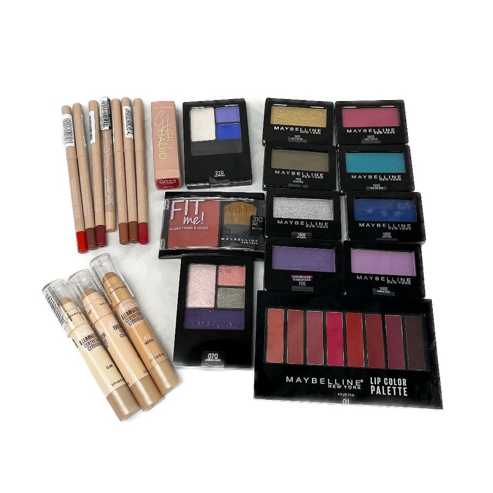 Maybelline Lot Blush Eyeshadow Lip Liner Lipstick Palette Gigi Set 4